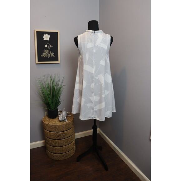 Keepsake Sun Up Grey Brushstroke Mini Dress Size Small Swing - Picture 2 of 5